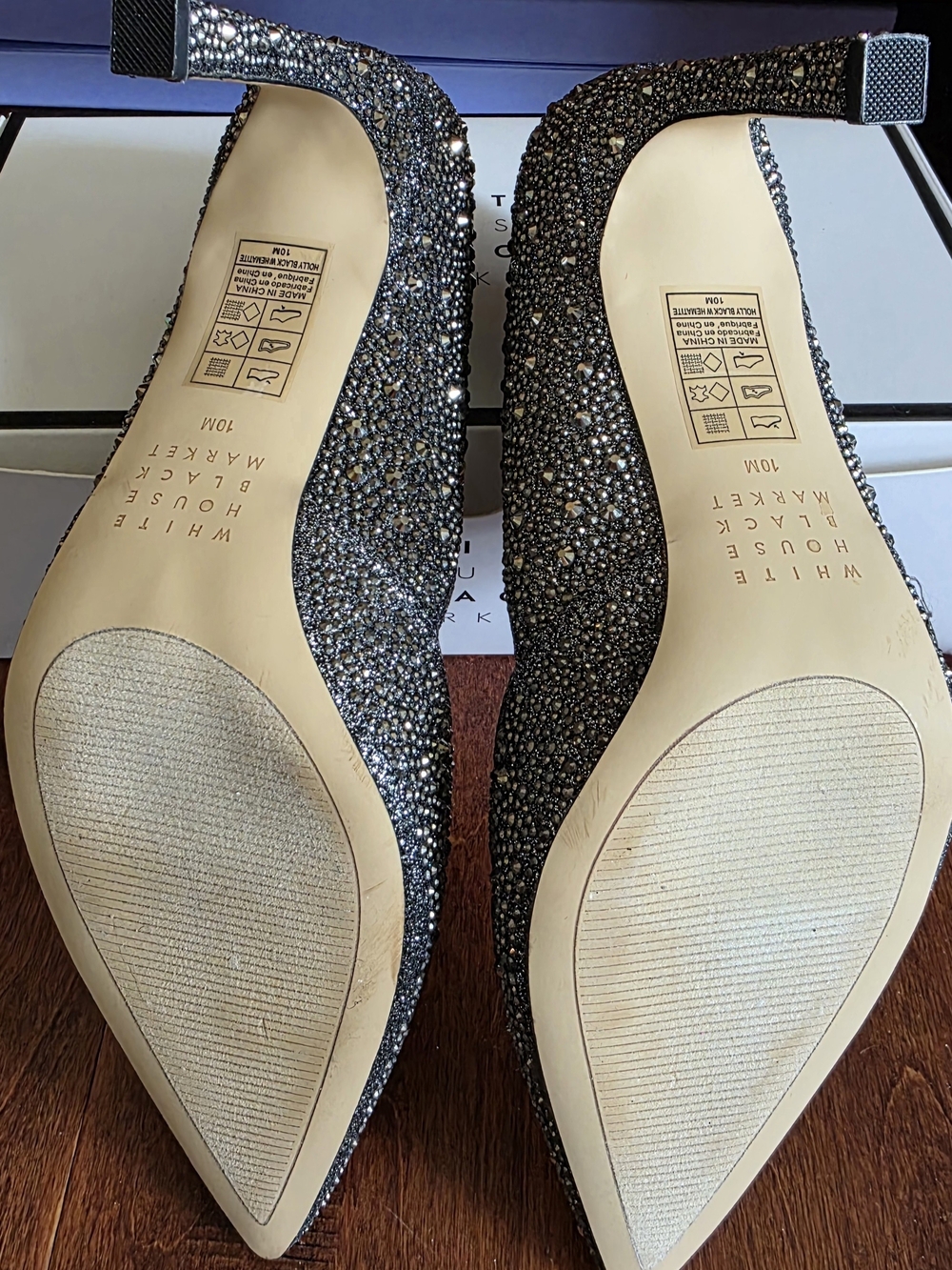 White House Black Market Women's Embellished Evening Pumps - Gunmetal - Picture 3 of 7